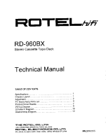 Rotel RD-960BX - Technical manual